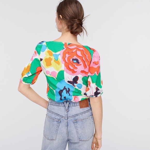 J. Crew Scoopneck Floral Blouse XS - Picture 7 of 14